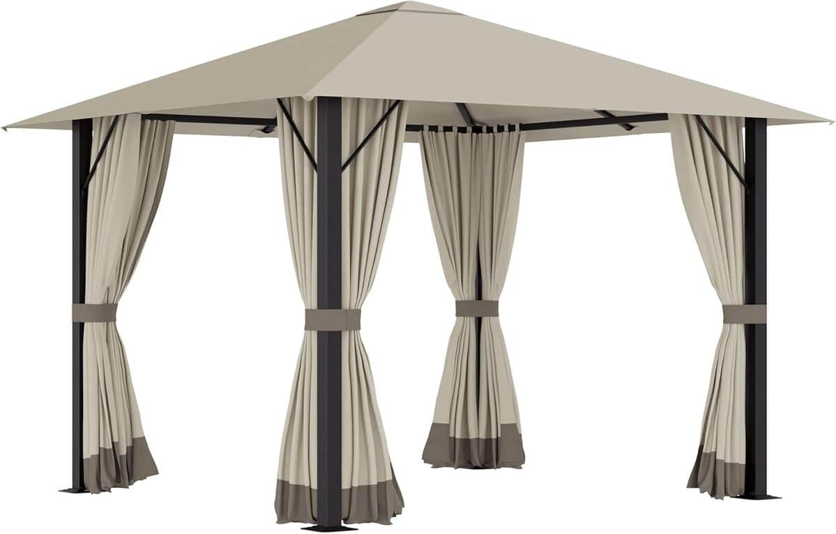 Test de la tonnelle de jardin Outsunny 3 x 3 m : praticité et design marron