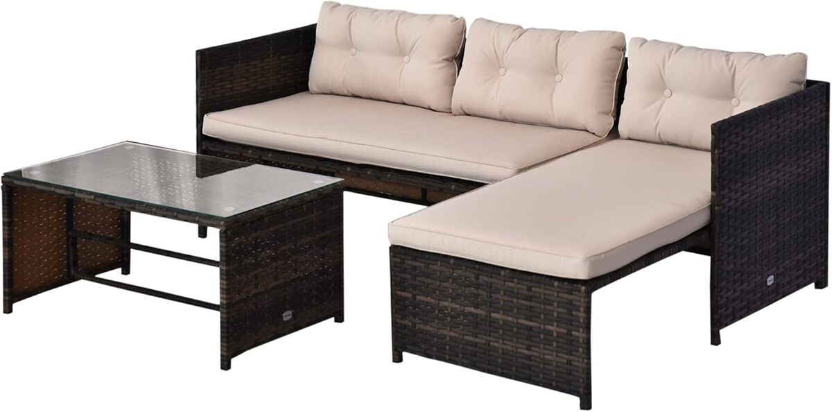 Test de l'ensemble salon de jardin Outsunny en résine avec table basse
