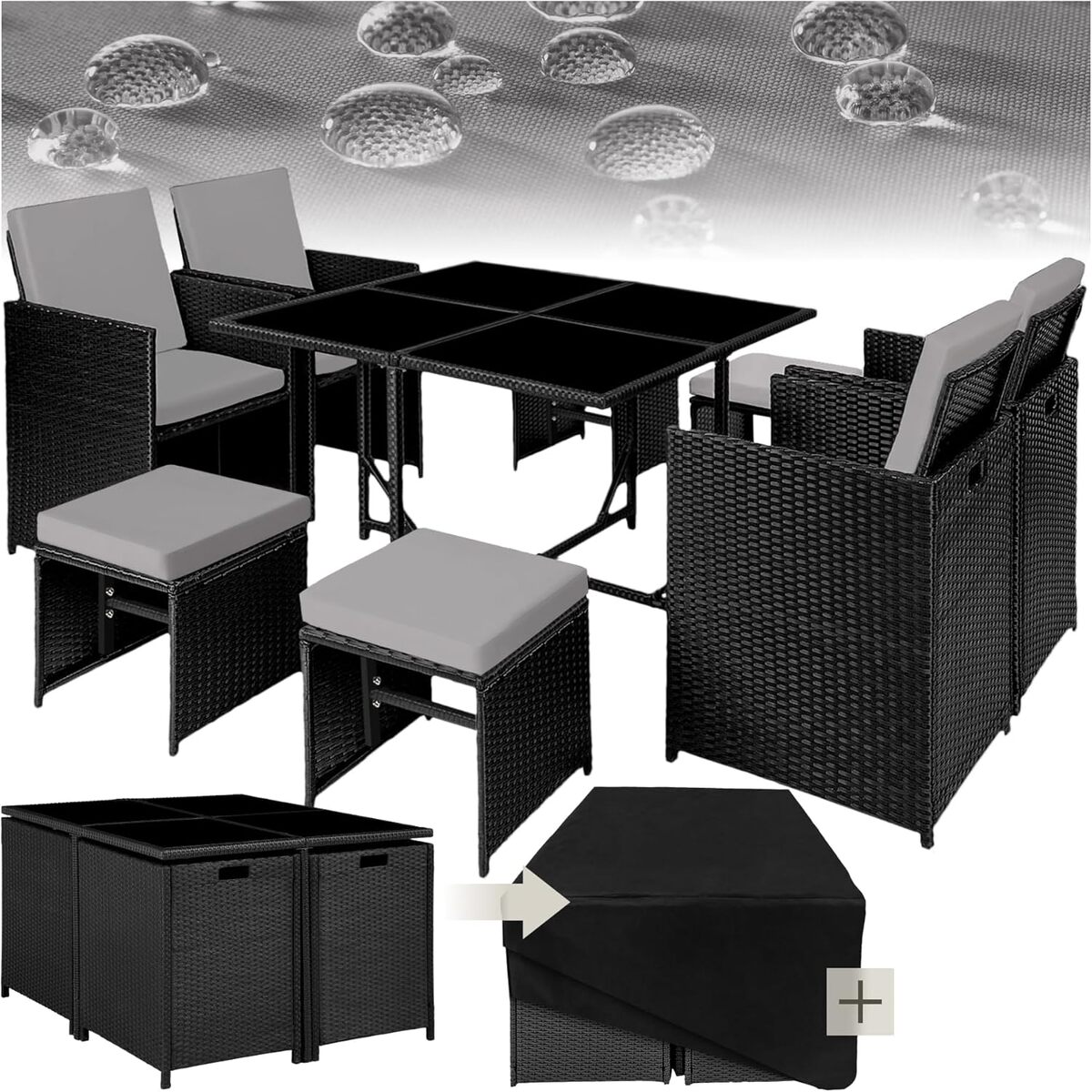 Test du salon de jardin TecTake® : confort et style en poly rotin