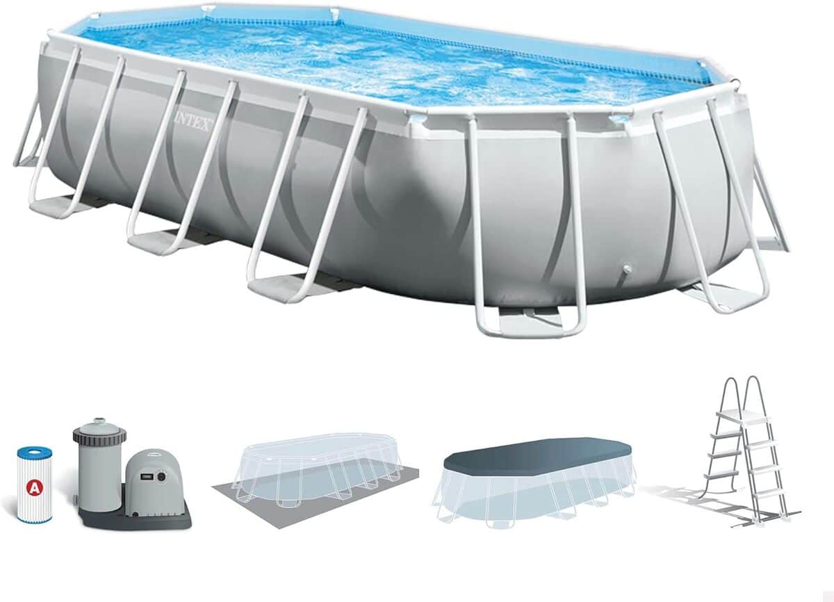 Test piscine Intex Prism Frame ovale tubulaire 5, 03 x 2, 74 x 1, 22 m