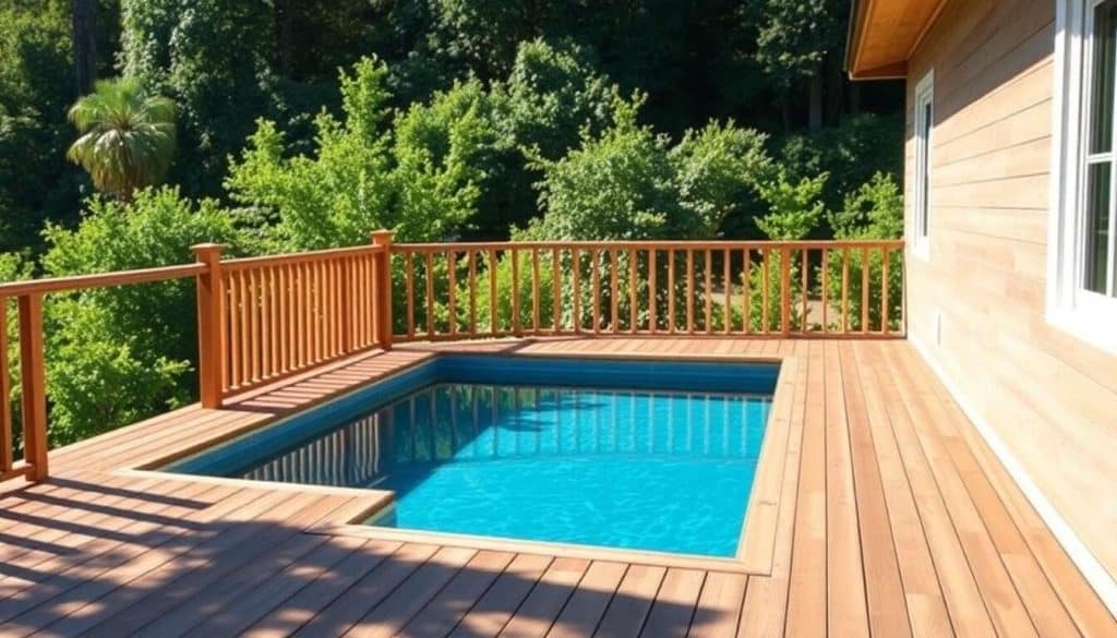 Terrasse bois solide : installer autour de la piscine