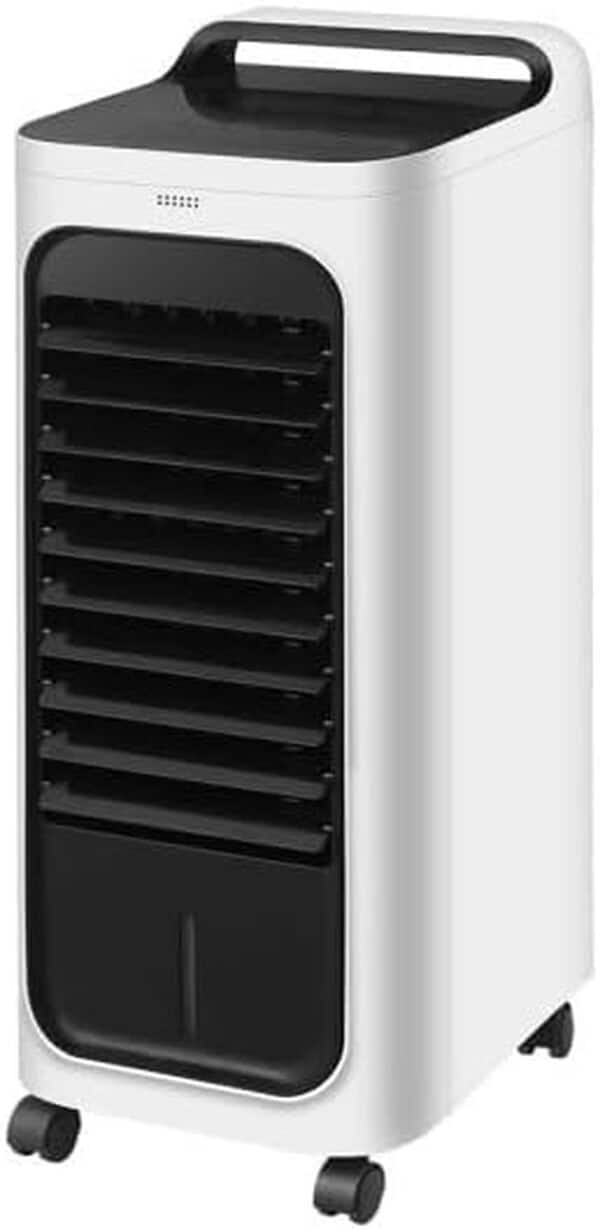 ABRILA Dakar Climatiseur évaporatif Blanc/noir 80 W froid/2000 W Chaleur Humidificateur 3 vitesses 6 l Télécommande