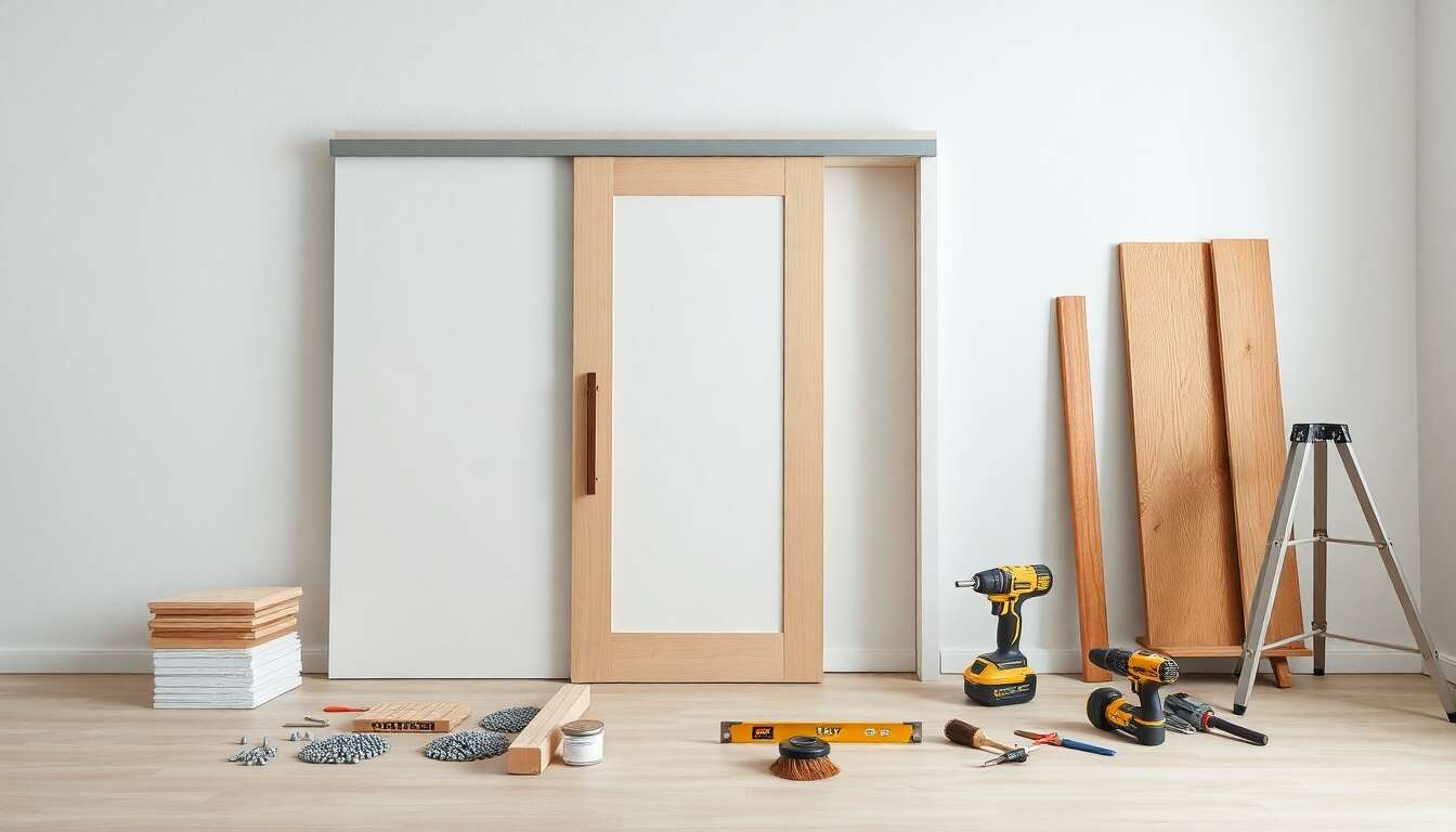 Installer une porte coulissante sur cloison en plaques de plâtre