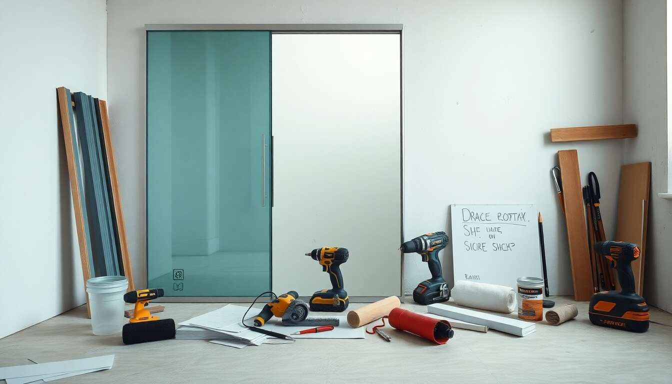 Installez une verrière en acier sur cloison en plaques de plâtre