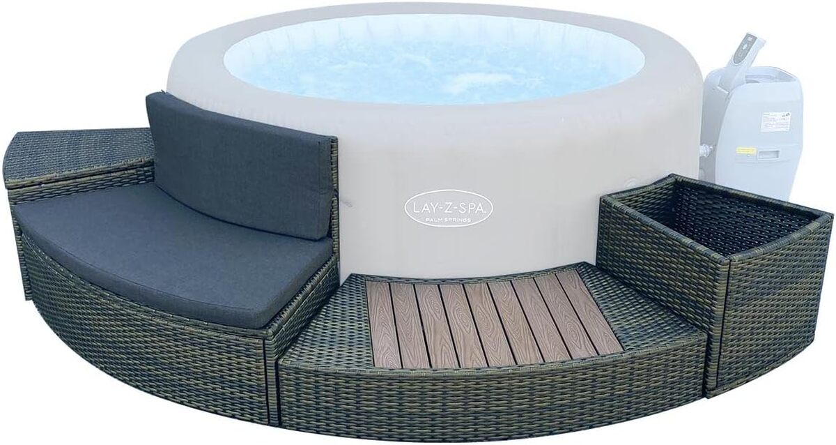 Test : bestway habillage spa rond en rotin brun 180 cm