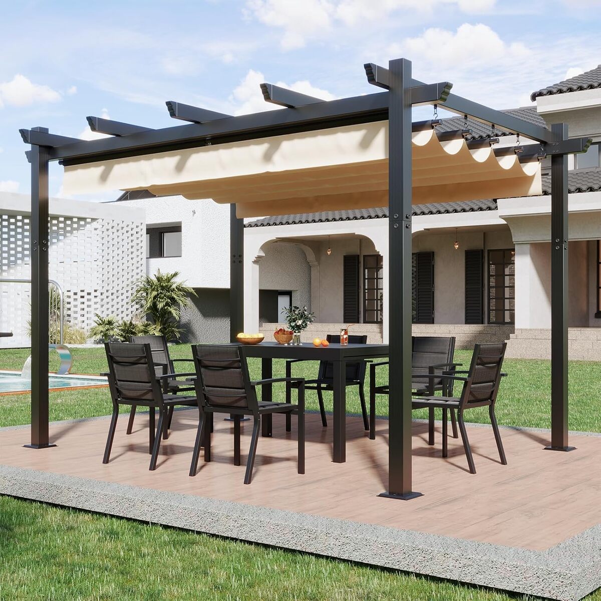 Test de la pergola Devoko 4x3 en aluminium : ombrage ajustable et fixations magnétiques