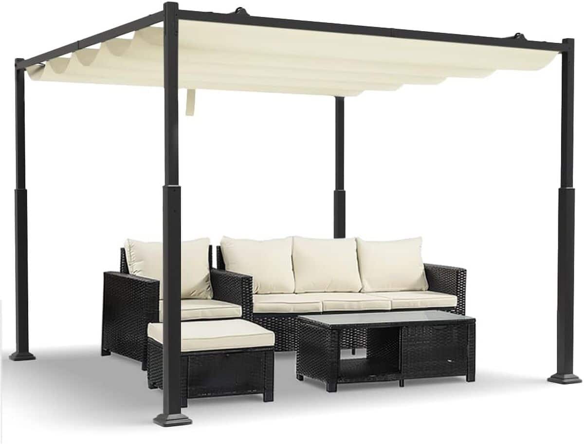 Test de la pergola rétractable Vounot 3x3m gris foncé
