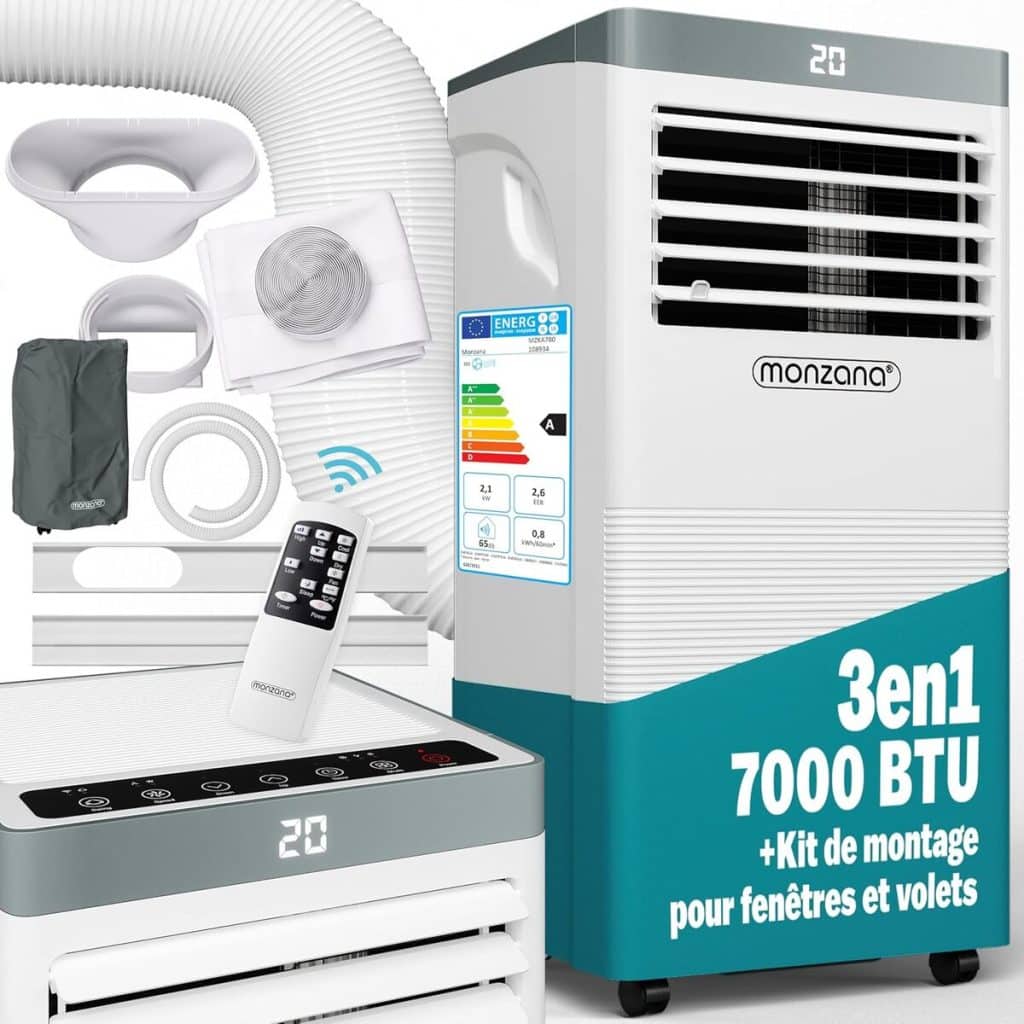 Test du climatiseur mobile Monzana MZKA1000 : performance et connectivité wifi