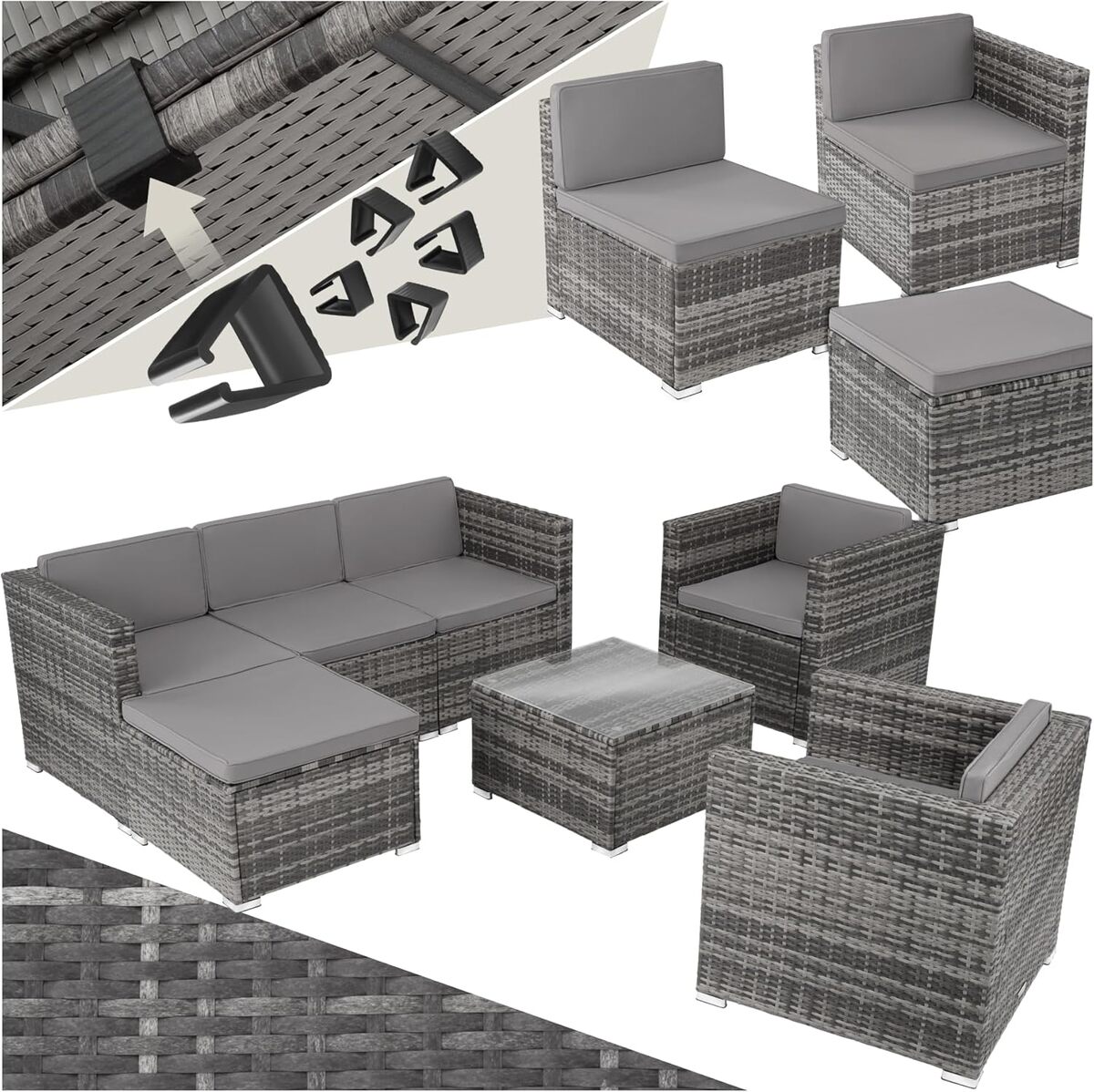 Test : ensemble jardin modulaire 7 places TecTake