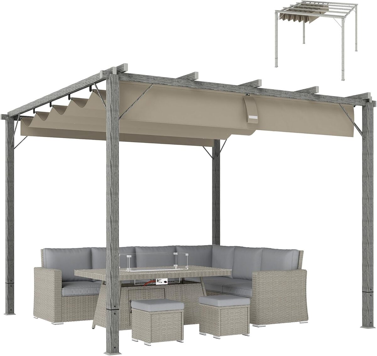 Test pergola Outsunny : tonnelle 3x3 m avec toit réglable et protection UV 30+