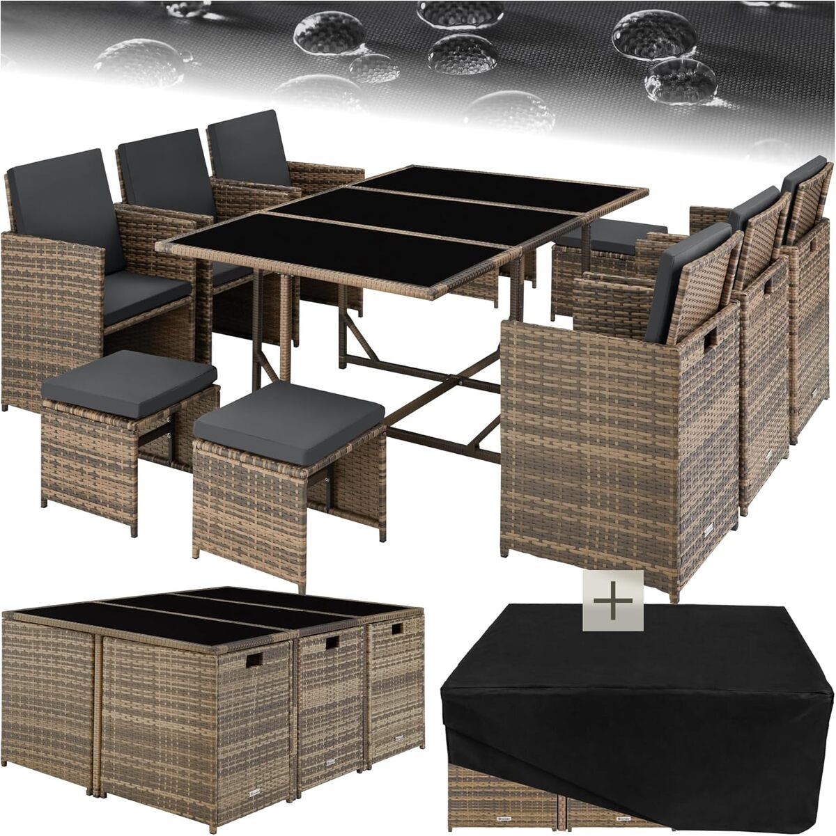 Test : salon de jardin TecTake en rotin pour 10 personnes