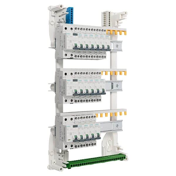 Tableau 3 rangées pré-équipé 3 inter. diff. 40A + 15 disjoncteurs