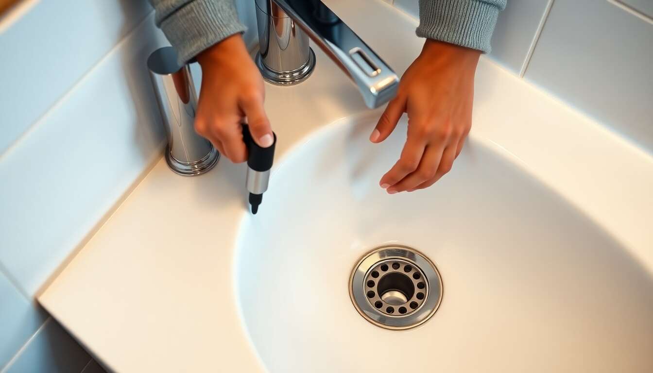 Installer la nouvelle bonde pour lavabo