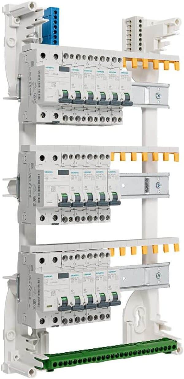 Tableau 3 rangées pré-équipé 2 inter. diff. 63A + 1 inter. diff. 40A + 13 disjoncteurs