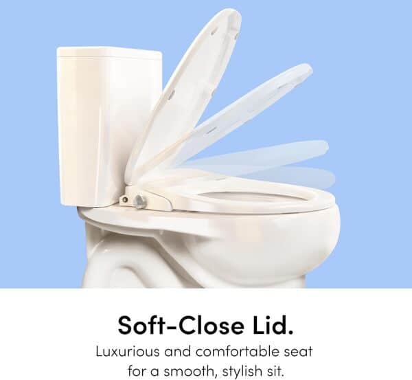 TUSHY Bamboo Wave Bidet | Siège de toilette allongé non électrique avec DuoFlow pour un lavage complet de l'avant vers l'arrière (buses autonettoyantes, assure un nettoyage frais et hygiénique) Bouton