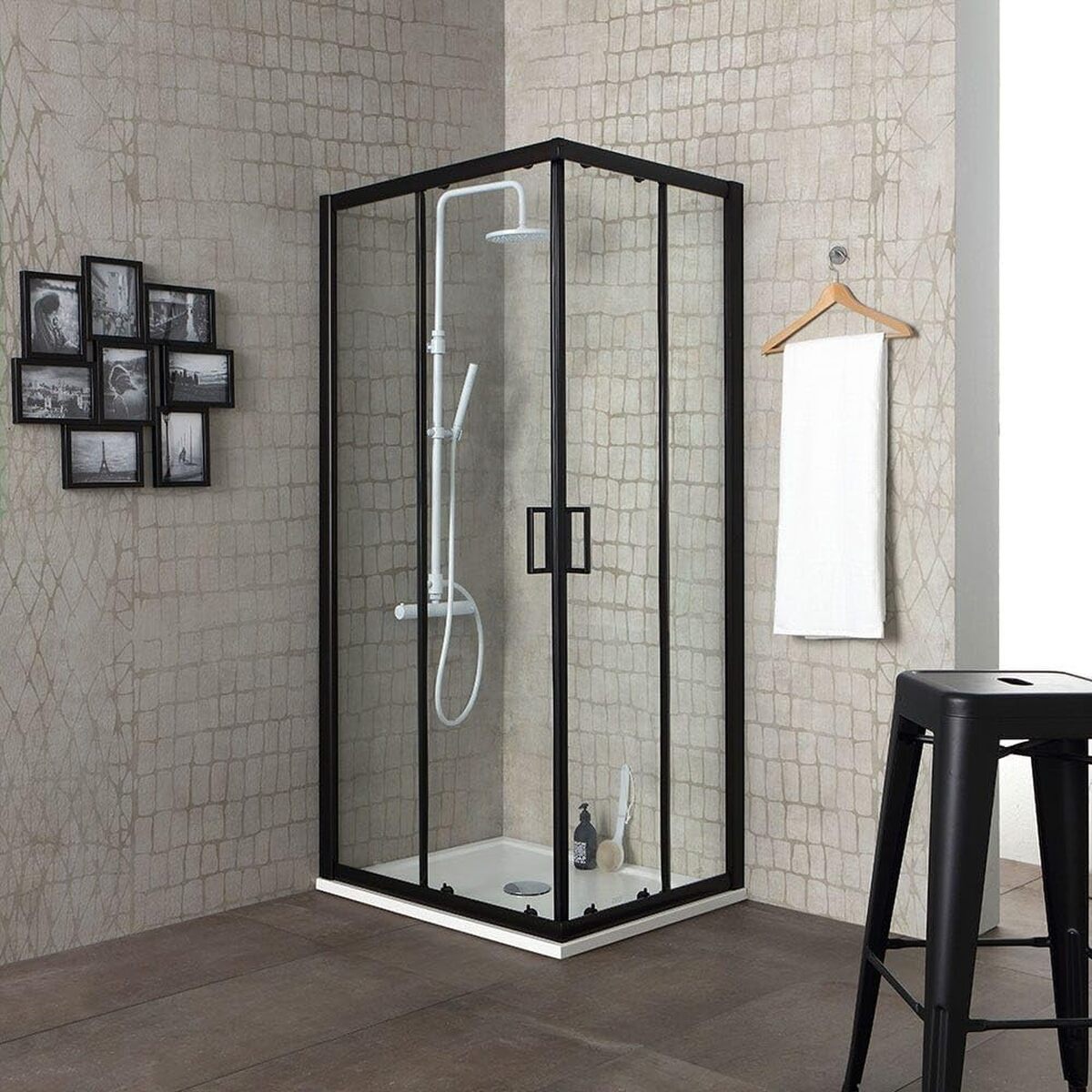 Test de la cabine de douche City 90x90 profilé noir mat