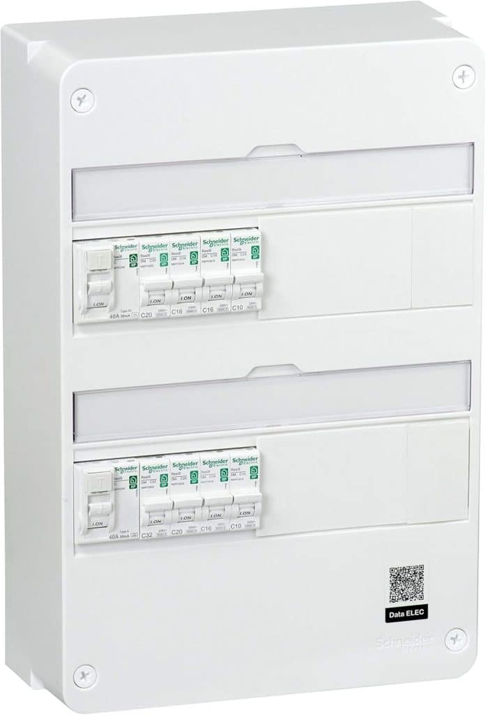 Test du tableau Schneider Electric SC5R9H213SP04N avec disjoncteur blanc