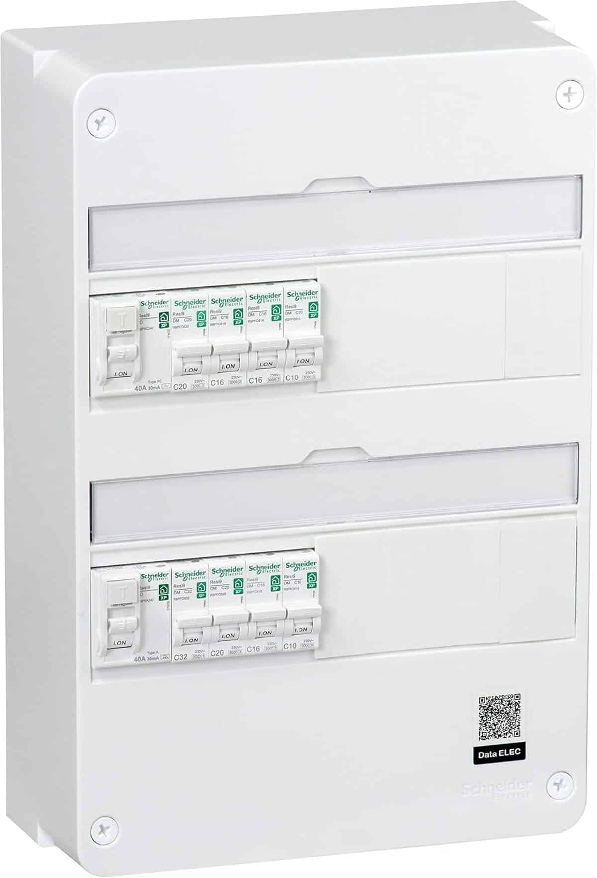 Test du tableau Schneider Electric SC5R9H213SP04N avec disjoncteur blanc