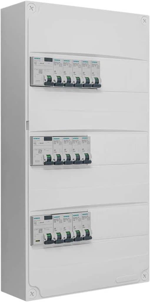 Test tableau électrique 3 rangées 63A/40A avec disjoncteurs