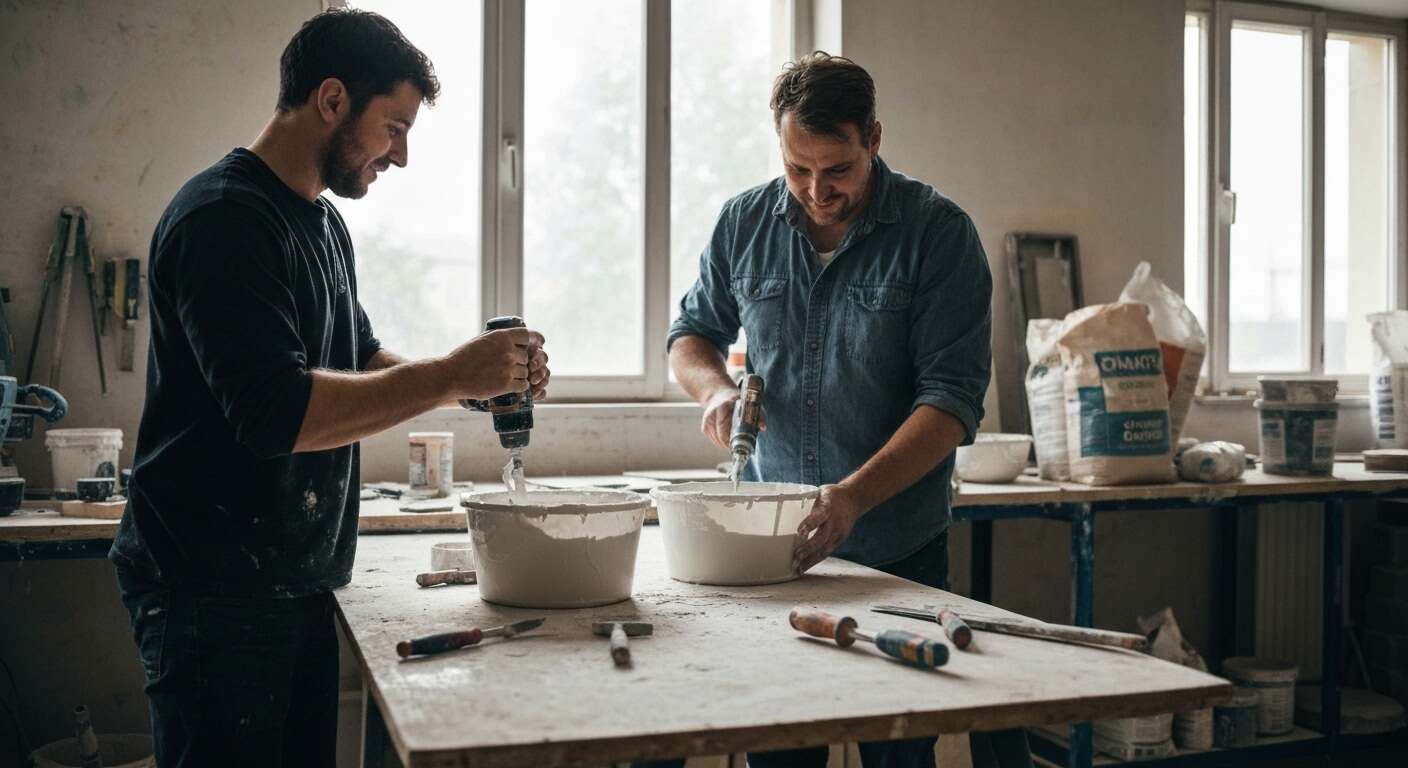 Préparer l'enduit garnissant avec une hélice de malaxage