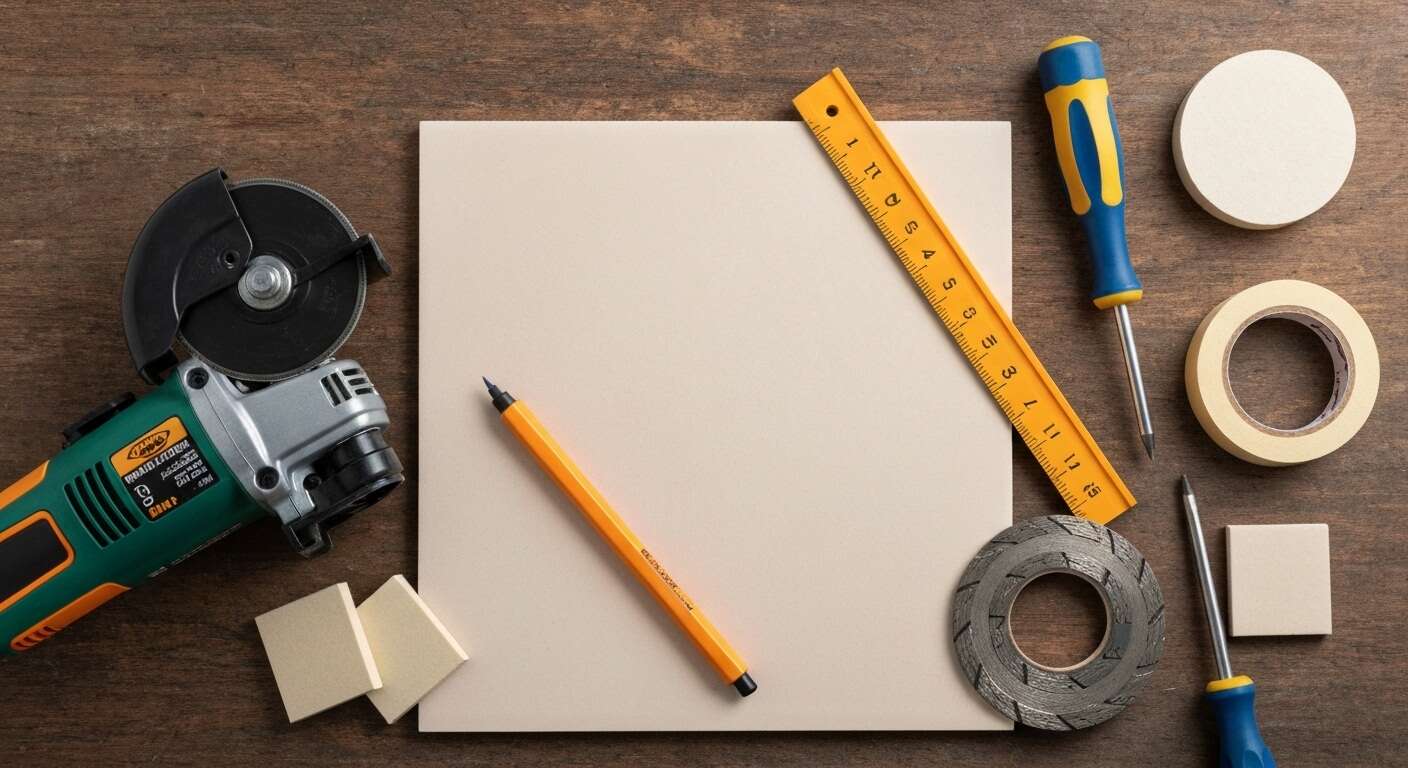 Tracer et découper un interrupteur ou une prise sur du carrelage