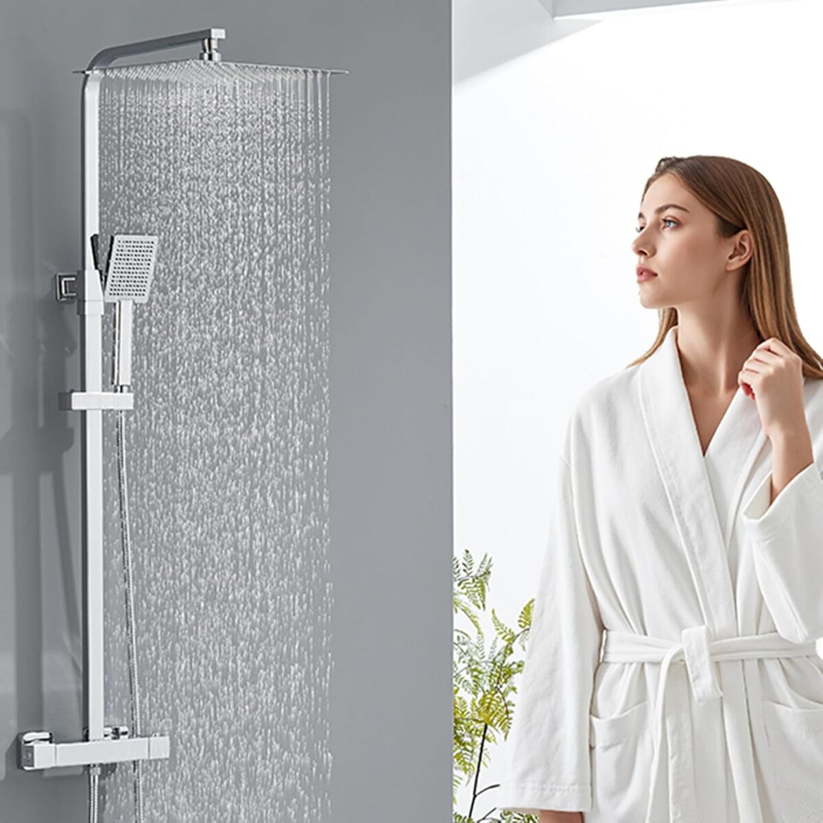 Test Auralum colonne de douche thermostatique 30x30 cm