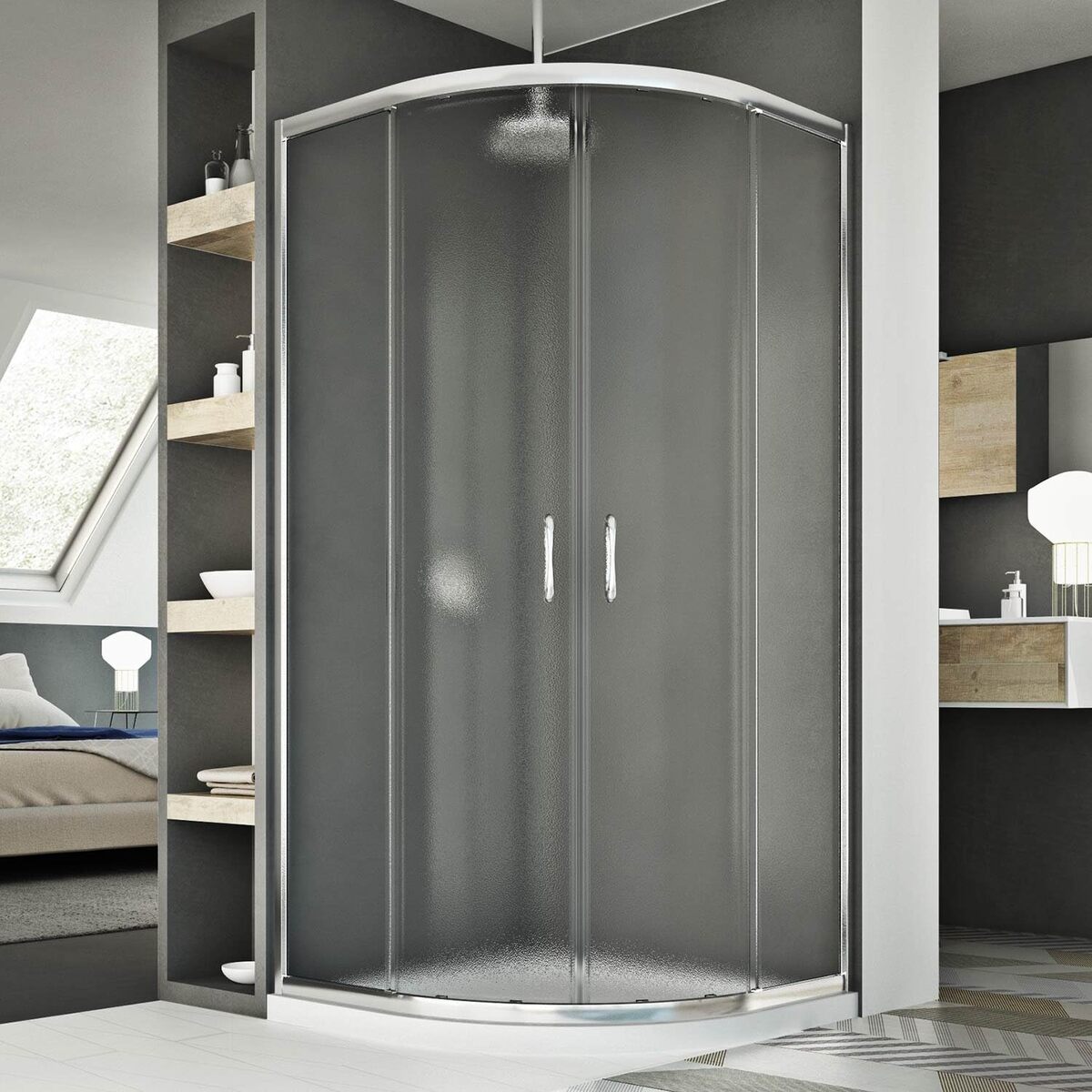 Test de la cabine de douche Junior granité 90x90 cm