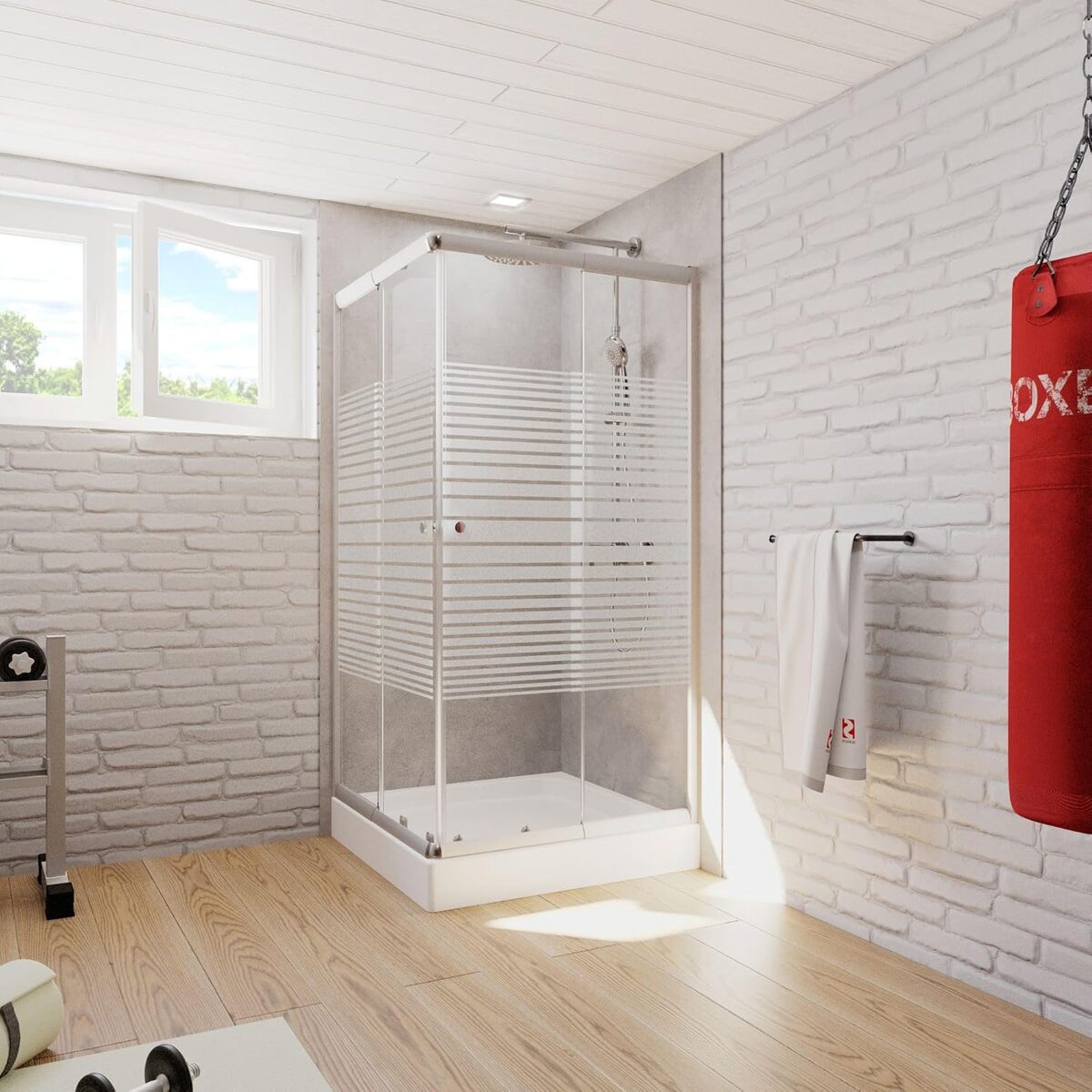 Test de la cabine de douche Schulte extensible aspect chromé