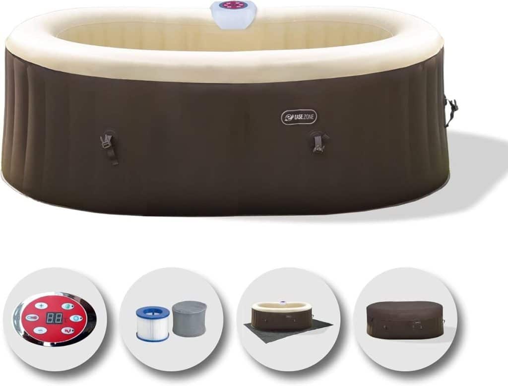 Test du bain à remous Ease.Zone, gonflable et ovale, avec pompe intégrée