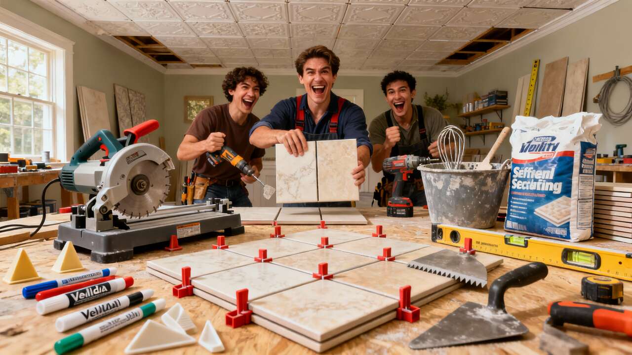 Astuces pour Poser du Carrelage au Plafond en Pente