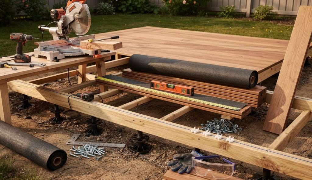 Créer votre terrasse en bois sur plots