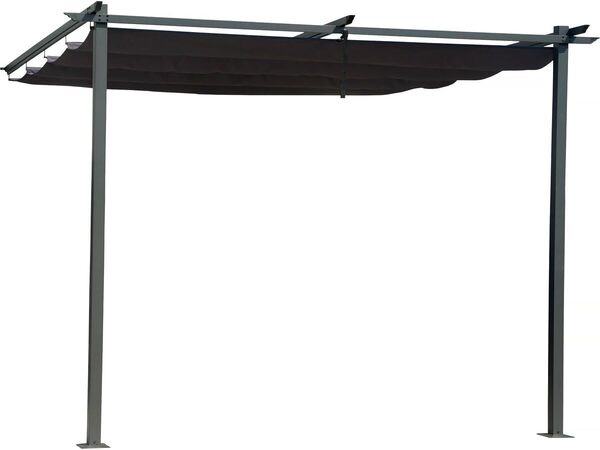 Pergola adossée avec Toit rétractable - 3 x 3 m - Gris Anthracite