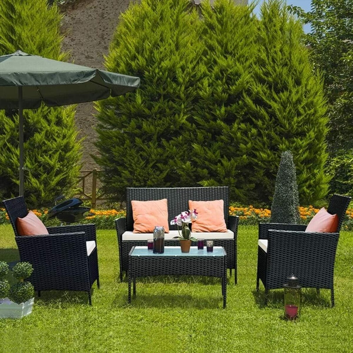 Test : ensemble de jardin résine tressée bigzzia pour 4 personnes