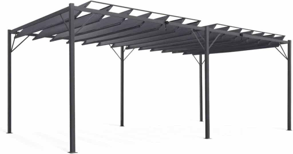 Test : pergola IDMarket lames orientables 3x6 m gris anthracite