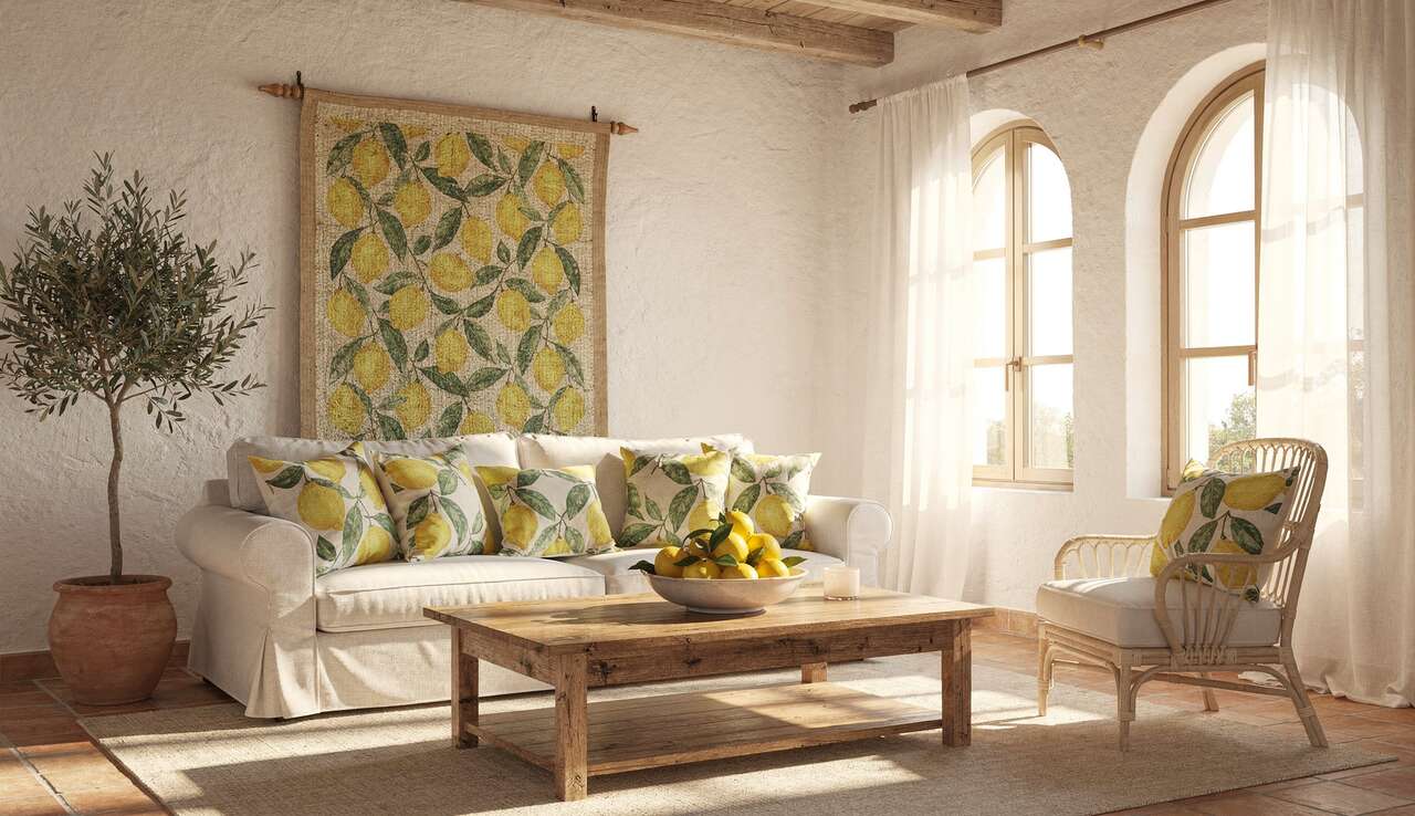 Fra&icirc;cheur m&eacute;diterran&eacute;enne avec le motif citron