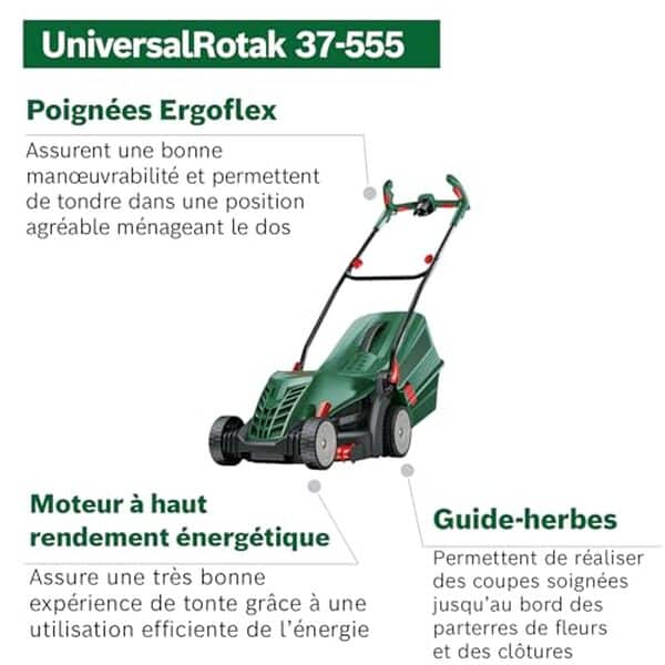 Découvrez notre test détaillé de la tondeuse Bosch UniversalRotak 37-555 : performance, caractéristiques et avis des utilisateurs pour un choix éclairé