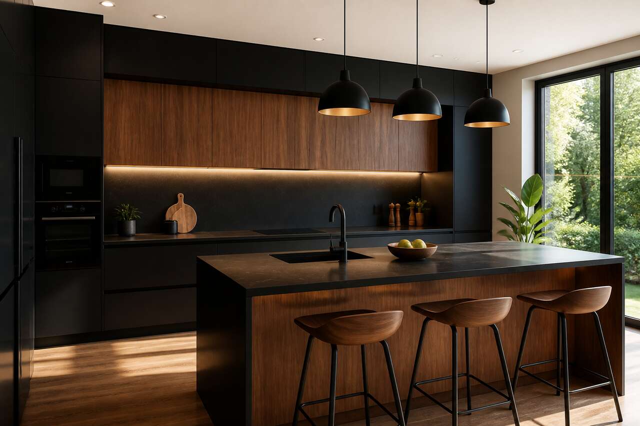 Cuisine noire et bois : une alliance intemporelle