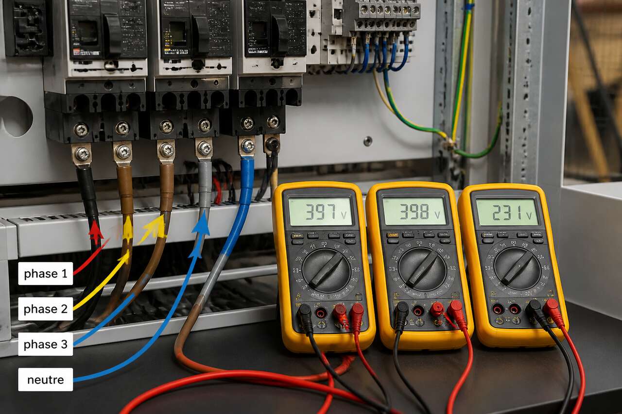 De 230 à 400 v : phases, neutre et tensions entre conducteurs De 230 à 400 v : phases, neutre et tensions entre conducteurs