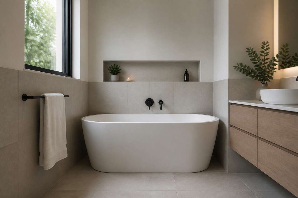 Pourquoi opter pour une baignoire semi-îlot dans une petite salle de bains ?
