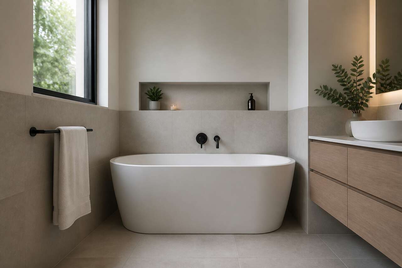 Pourquoi opter pour une baignoire semi-îlot dans une petite salle de bains ?