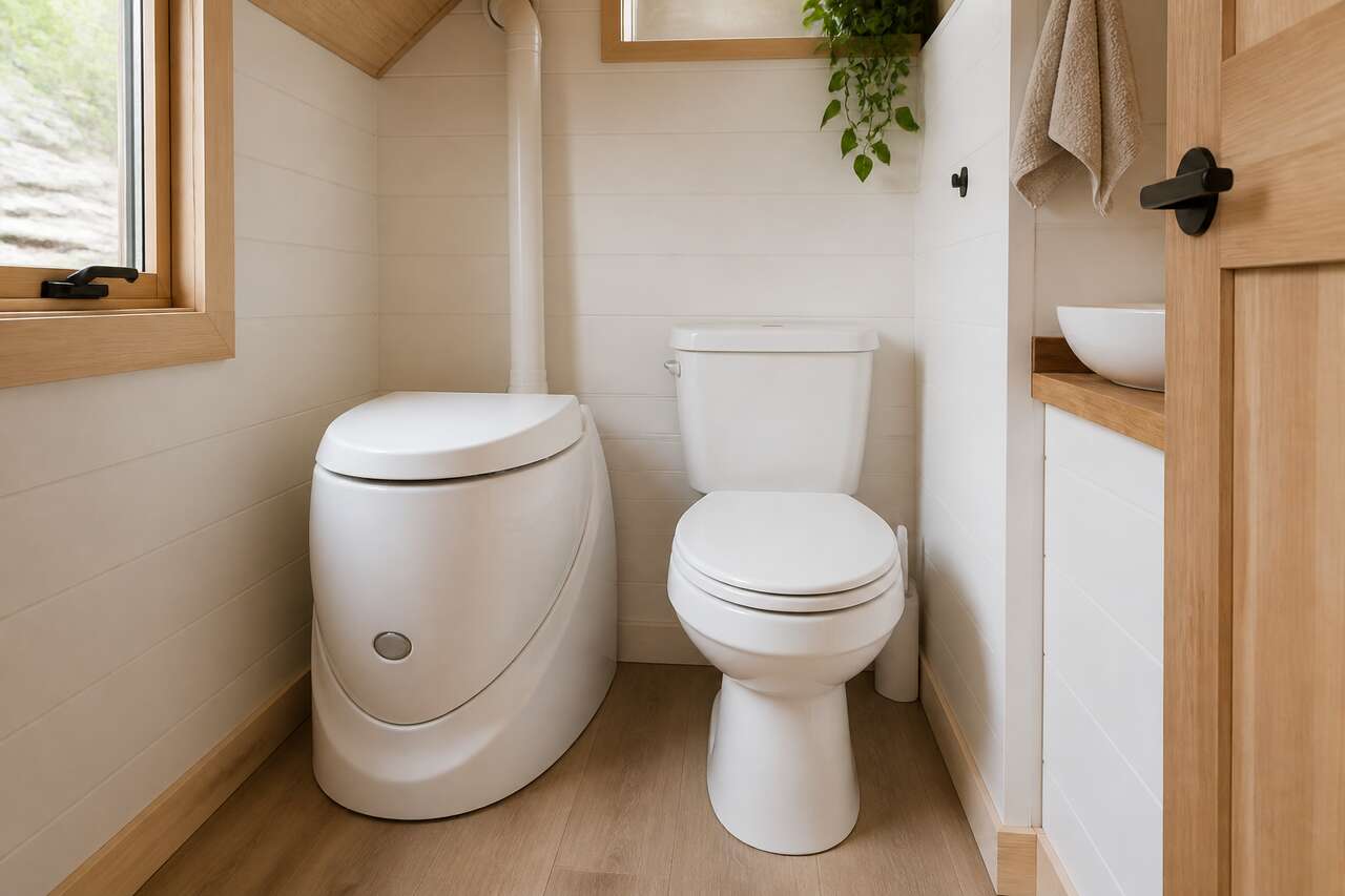Toilettes en tiny house : toilettes s&egrave;ches ou wc &agrave; chasse