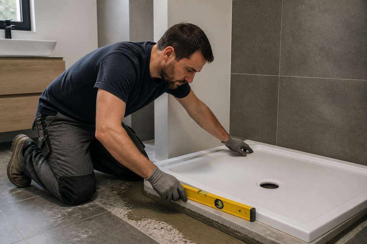 Mise en &oelig;uvre: positionner les pieds, r&eacute;gler le niveau et s&eacute;curiser l&rsquo;&eacute;tanch&eacute;it&eacute;