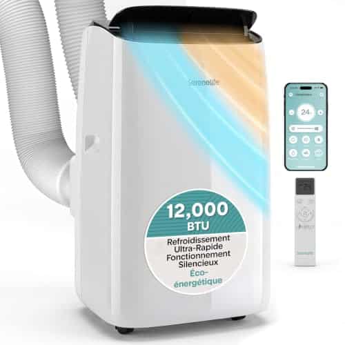 Test du climatiseur portable SereneLife 10K BTU avec wifi et modes multiples