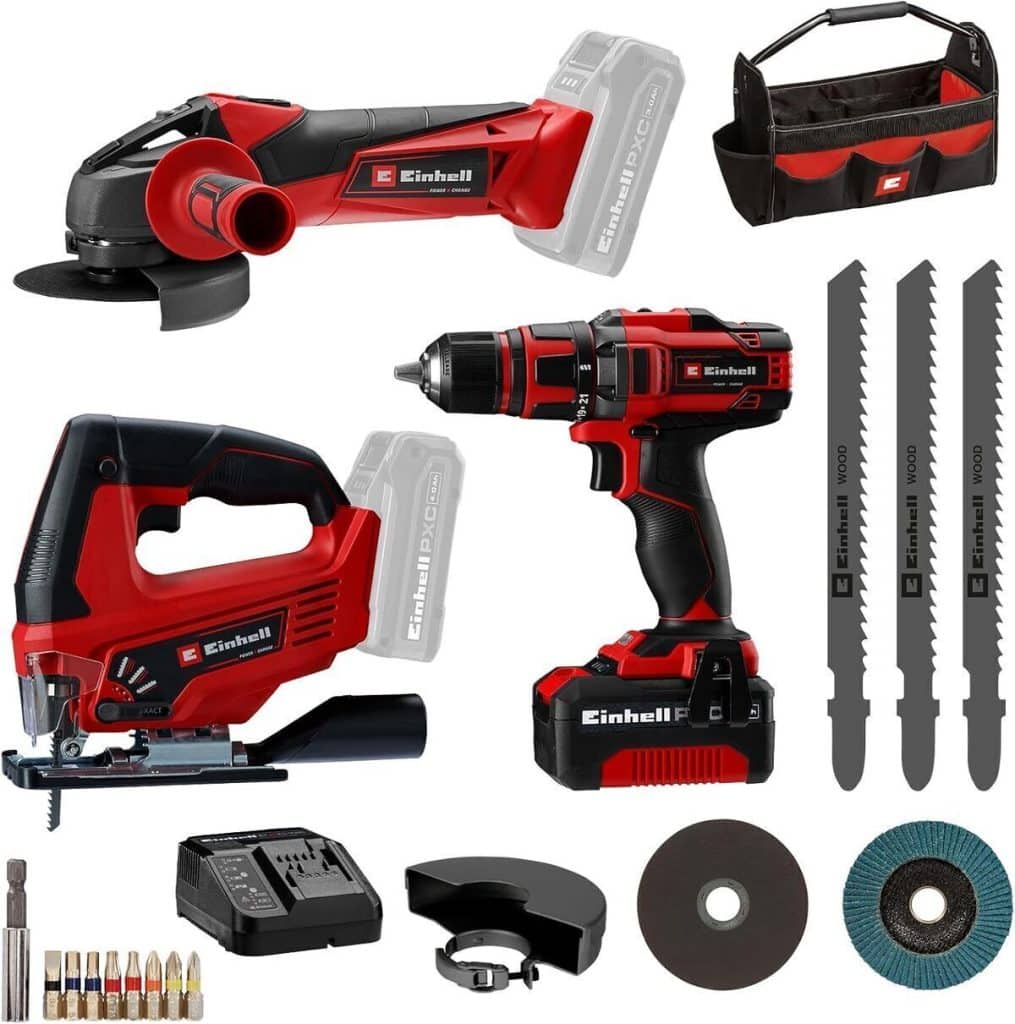 Test du pack d'outils sans fil Einhell 18 V : perceuse, meuleuse et scie sauteuse