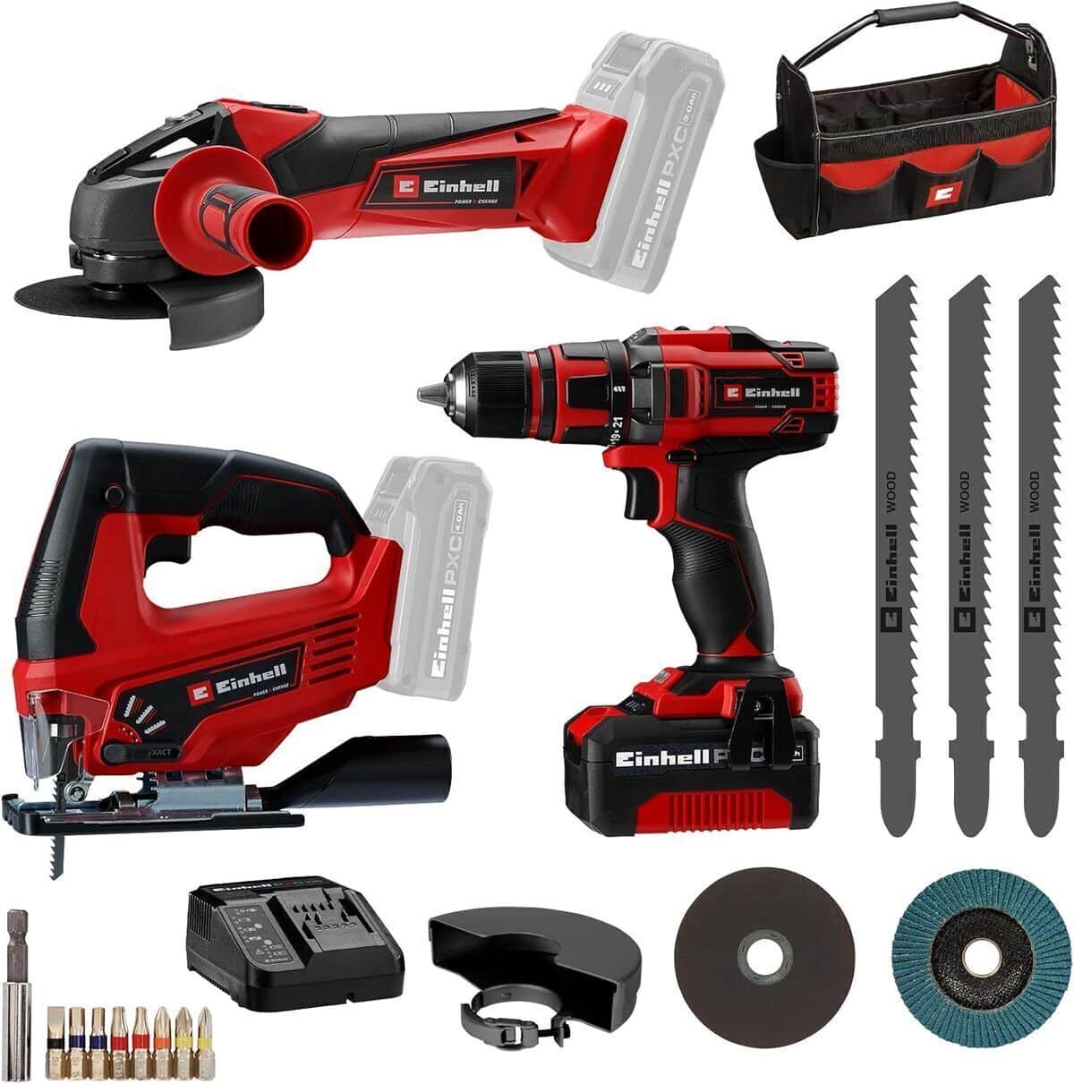 Test du pack d'outils sans fil Einhell 18 V : perceuse, meuleuse et scie sauteuse