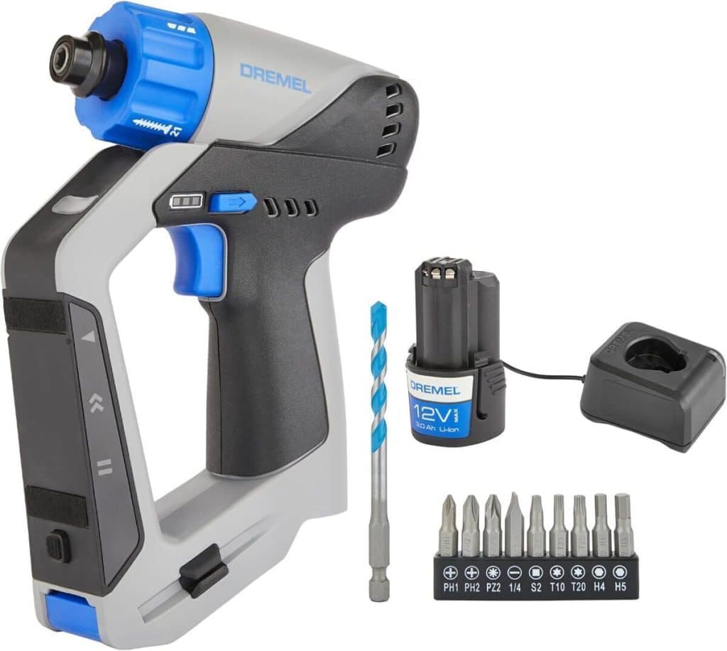 Test perceuse-visseuse Dremel Blueprint 12V 3-en-1 avec détecteur et niveau